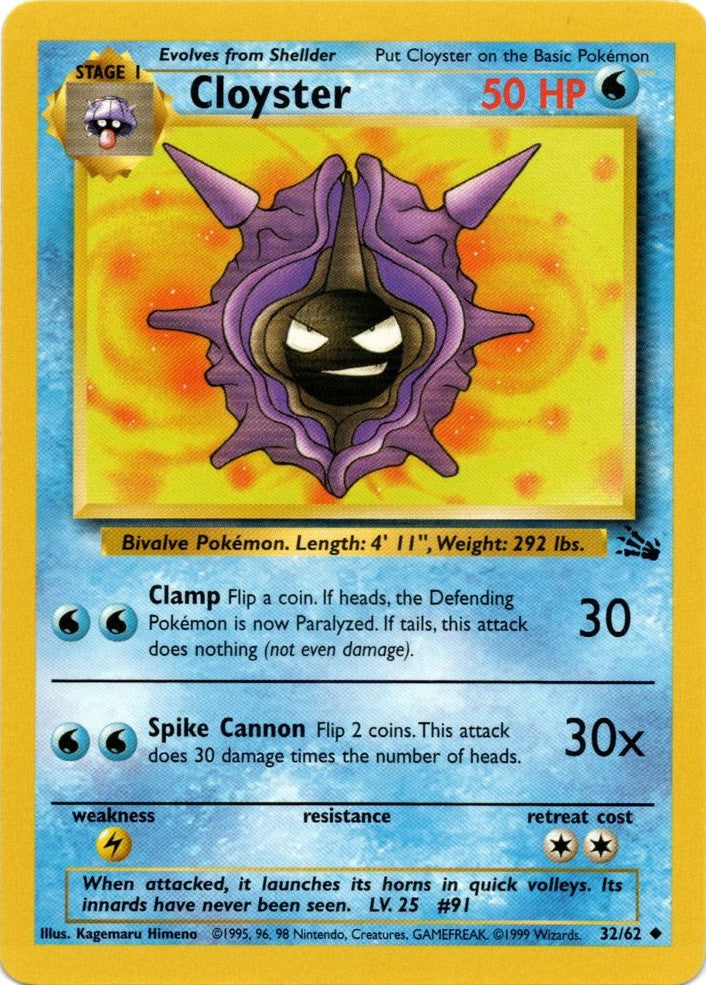 Cloyster (32/62) [Fossil Unlimited] | Card Merchant Takapuna