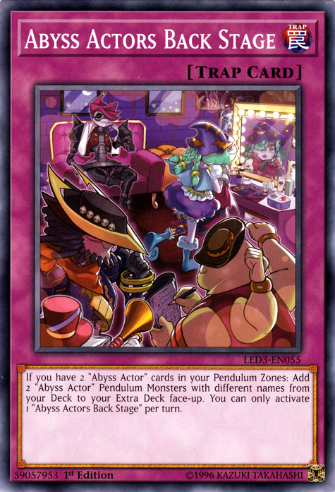 Abyss Actors Back Stage [LED3-EN055] Common | Card Merchant Takapuna