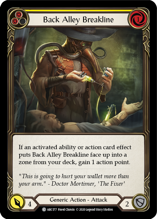 Back Alley Breakline (Yellow) [U-ARC177] (Arcane Rising Unlimited)  Unlimited Rainbow Foil | Card Merchant Takapuna
