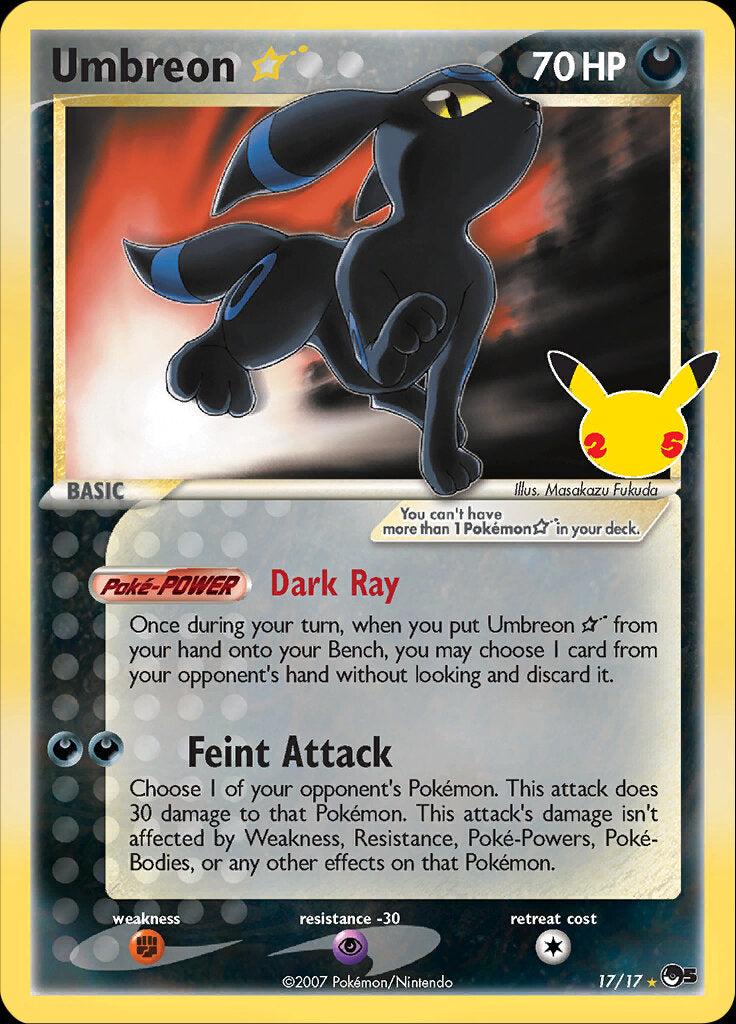 Umbreon (17/17) (Star) [Celebrations: 25th Anniversary - Classic Collection] | Card Merchant Takapuna