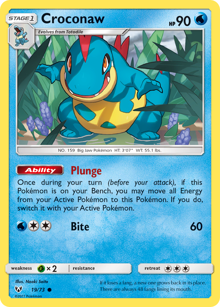 Croconaw (19/73) [Sun & Moon: Shining Legends] | Card Merchant Takapuna