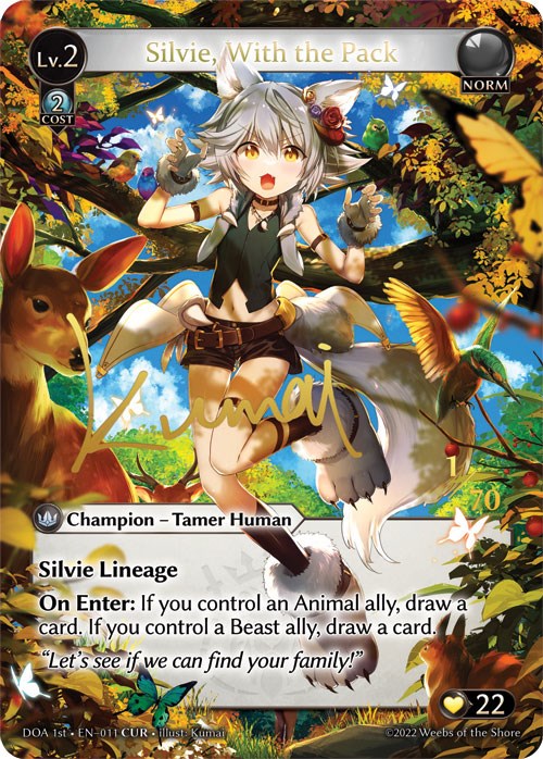 Silvie, With the Pack (CUR) (011) [Dawn of Ashes: 1st Edition] | Card Merchant Takapuna