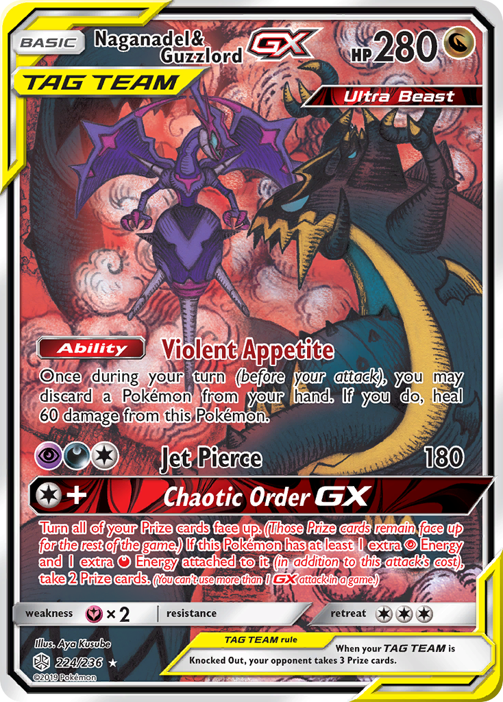 Naganadel & Guzzlord GX (224/236) [Sun & Moon: Cosmic Eclipse] | Card Merchant Takapuna