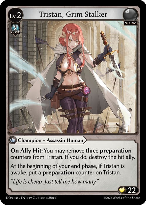 Tristan, Grim Stalker (019) [Dawn of Ashes: 1st Edition] | Card Merchant Takapuna