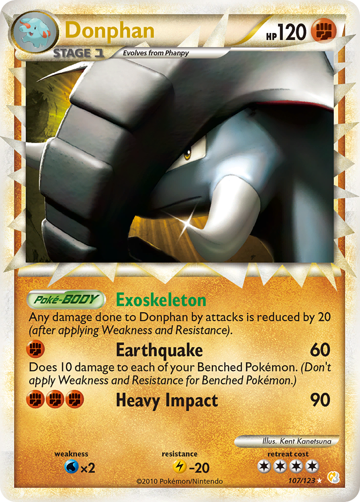 Donphan (107/123) [HeartGold & SoulSilver: Base Set] | Card Merchant Takapuna