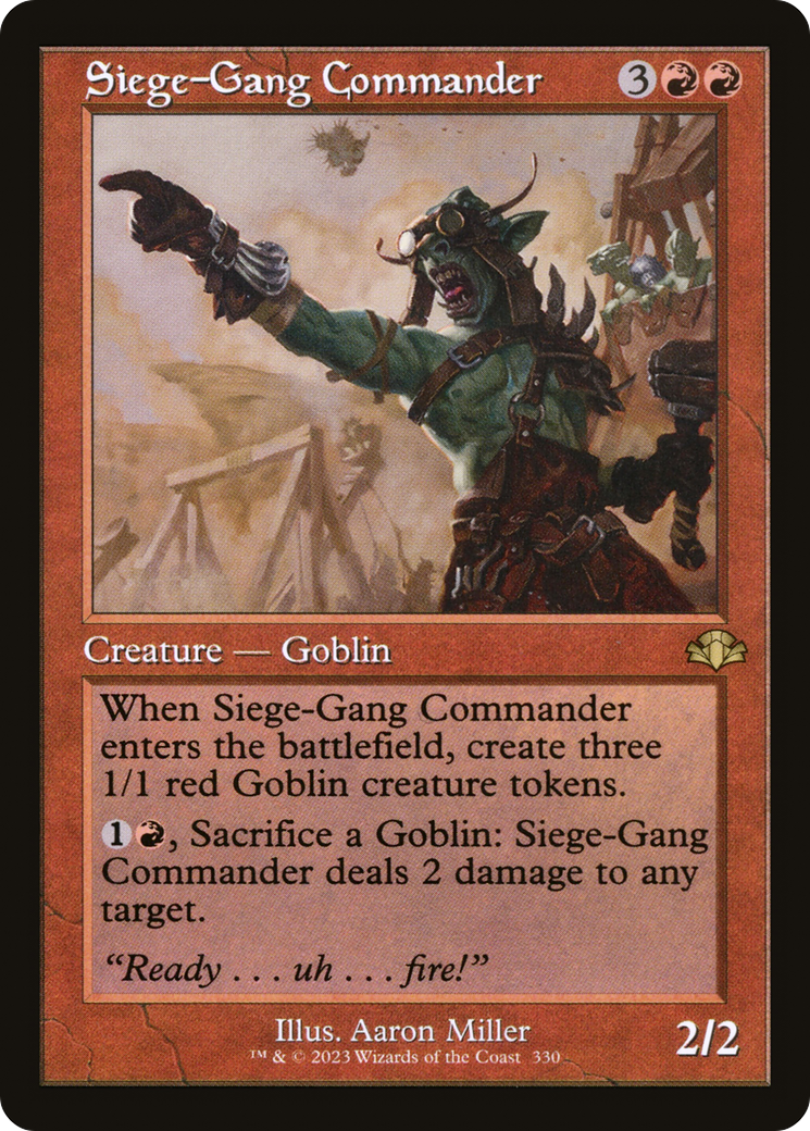 Siege-Gang Commander (Retro) [Dominaria Remastered] | Card Merchant Takapuna