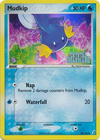 Mudkip (58/100) (Stamped) [EX: Crystal Guardians] | Card Merchant Takapuna