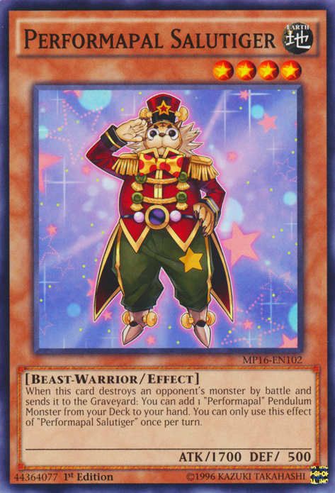 Performapal Salutiger [MP16-EN102] Common | Card Merchant Takapuna