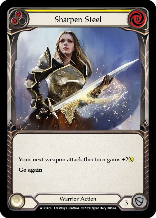 Sharpen Steel (Yellow) [WTR142-C] (Welcome to Rathe)  Alpha Print Rainbow Foil | Card Merchant Takapuna