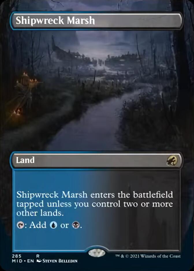 Shipwreck Marsh (Borderless Alternate Art) [Innistrad: Midnight Hunt] | Card Merchant Takapuna