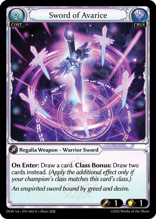 Sword of Avarice (064) [Dawn of Ashes: 1st Edition] | Card Merchant Takapuna