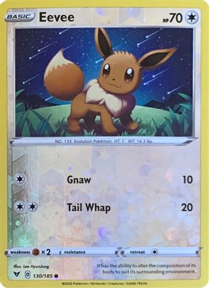 Eevee (130/185) (Reverse Cosmos Holo) [Sword & Shield: Vivid Voltage] | Card Merchant Takapuna
