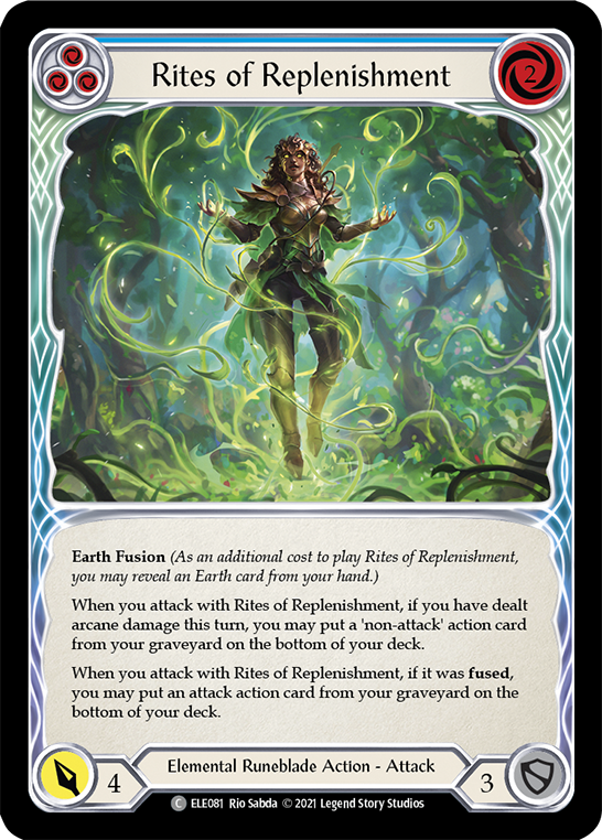 Rites of Replenishment (Blue) [ELE081] (Tales of Aria)  1st Edition Rainbow Foil | Card Merchant Takapuna