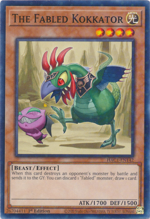 The Fabled Kokkator (Duel Terminal) [HAC1-EN142] Common | Card Merchant Takapuna