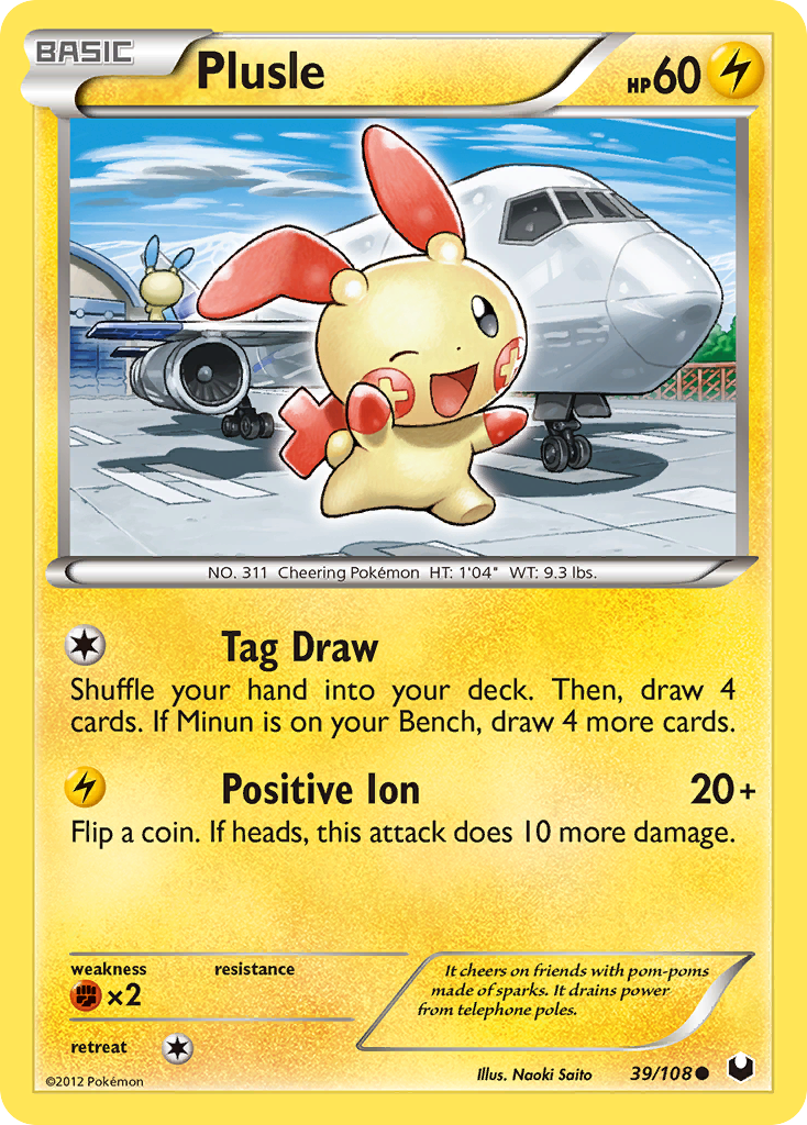 Plusle (39/108) [Black & White: Dark Explorers] | Card Merchant Takapuna