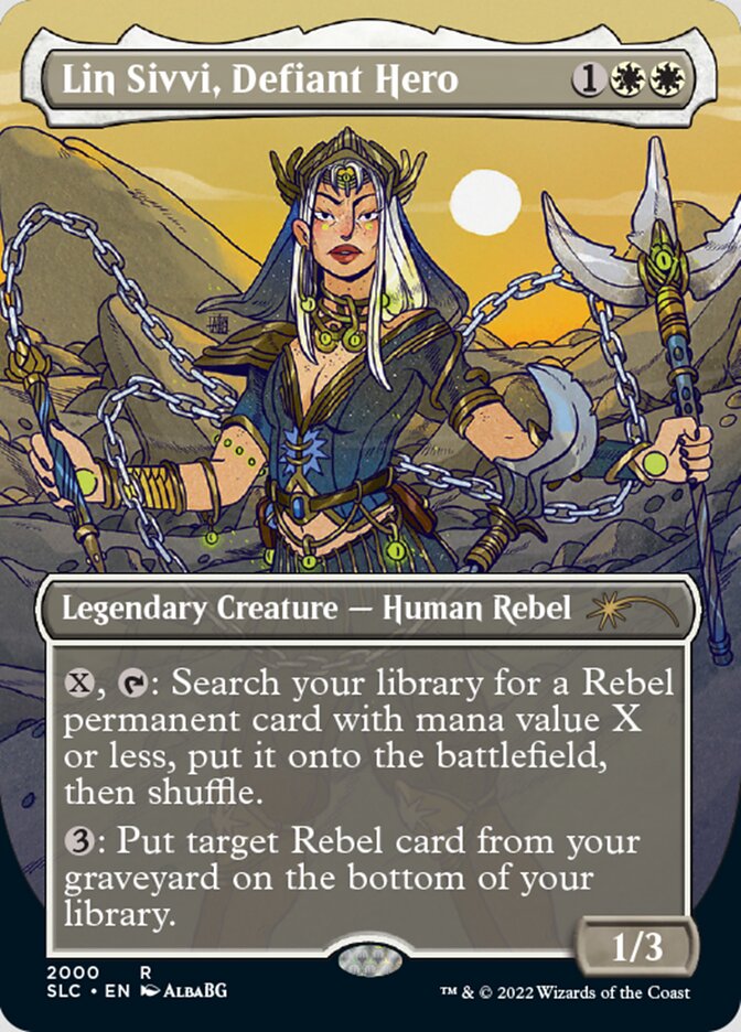 Lin Sivvi, Defiant Hero (Borderless) [Secret Lair 30th Anniversary Countdown Kit] | Card Merchant Takapuna
