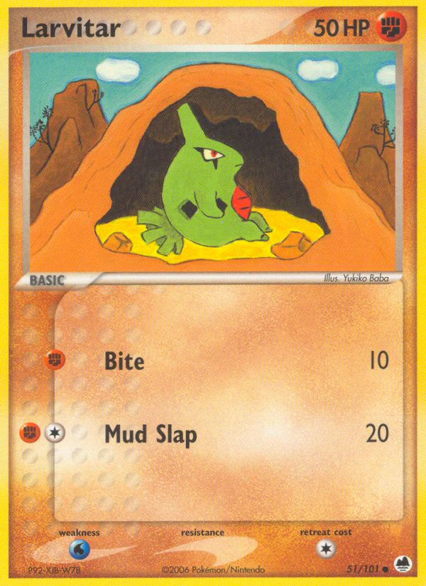 Larvitar (51/101) [EX: Dragon Frontiers] | Card Merchant Takapuna