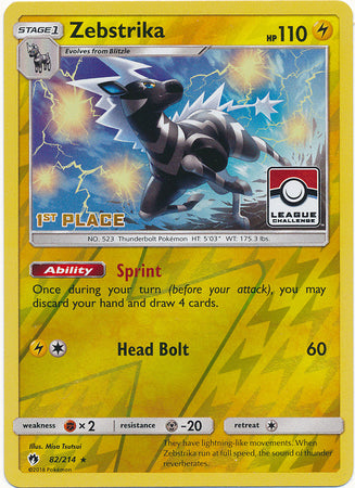 Zebstrika (82/214) (League Promo 1st Place) [Sun & Moon: Lost Thunder] | Card Merchant Takapuna