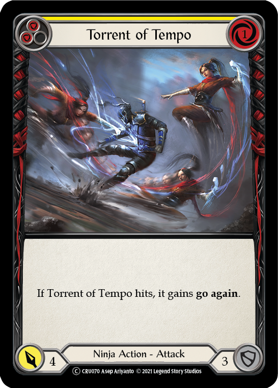 Torrent of Tempo (Yellow) [U-CRU070] (Crucible of War Unlimited)  Unlimited Rainbow Foil | Card Merchant Takapuna