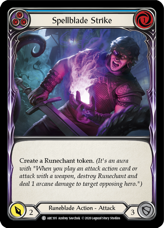 Spellblade Strike (Blue) [U-ARC105] (Arcane Rising Unlimited)  Unlimited Normal | Card Merchant Takapuna