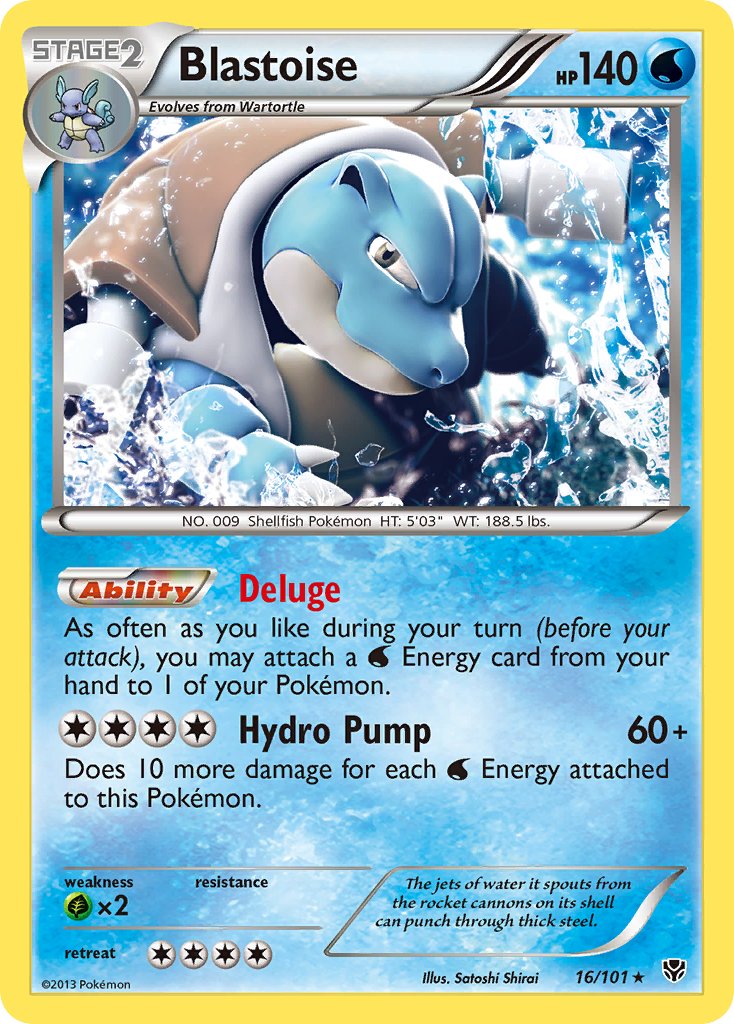 Blastoise (16/101) (Theme Deck Exclusive) [Black & White: Plasma Blast] | Card Merchant Takapuna