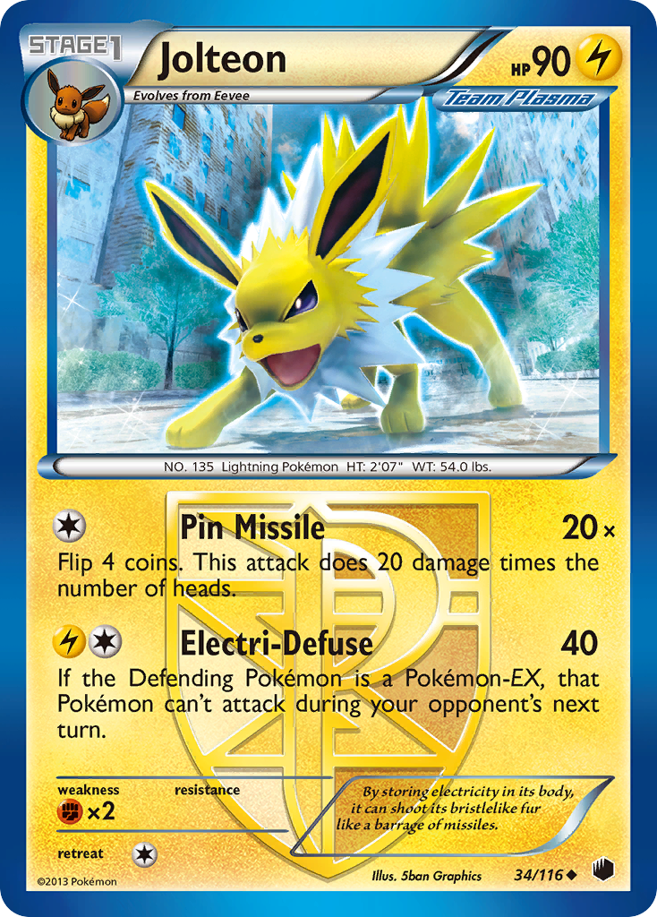Jolteon (34/116) [Black & White: Plasma Freeze] | Card Merchant Takapuna