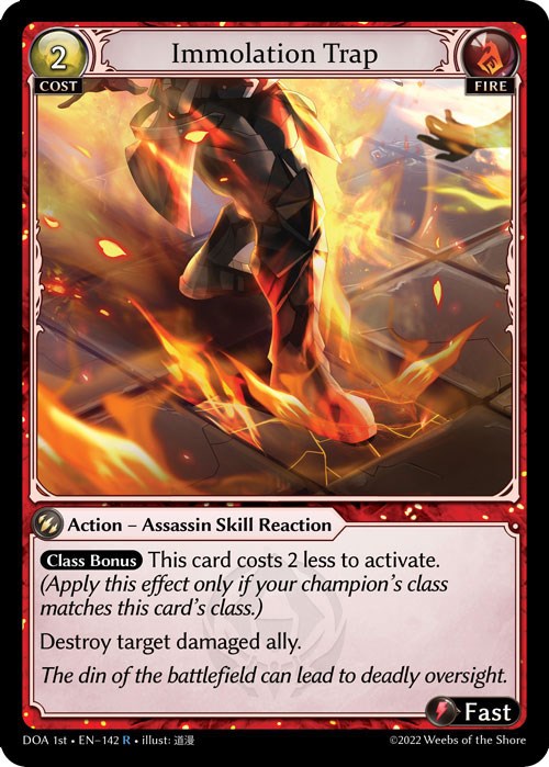 Immolation Trap (142) [Dawn of Ashes: 1st Edition] | Card Merchant Takapuna