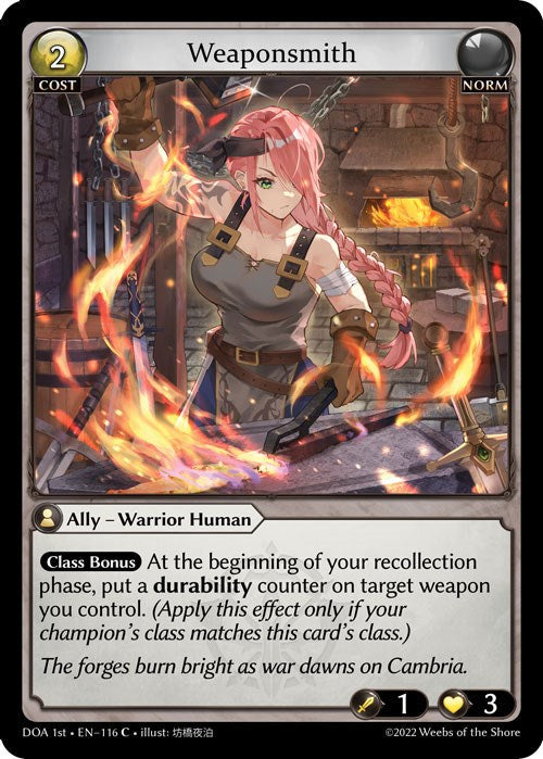 Weaponsmith (116) [Dawn of Ashes: 1st Edition] | Card Merchant Takapuna