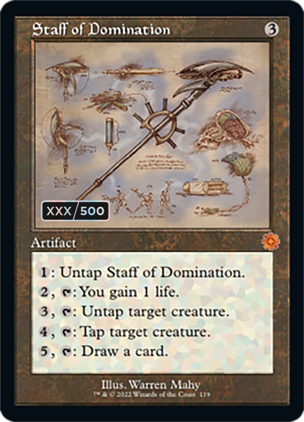 Staff of Domination (Retro Schematic) (Serialized) [The Brothers' War Retro Artifacts] | Card Merchant Takapuna