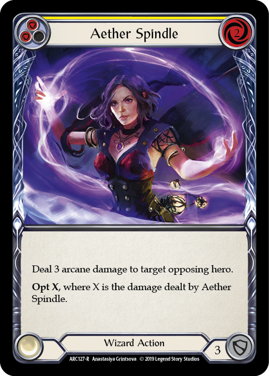 Aether Spindle (Yellow) [ARC127-R] (Arcane Rising)  1st Edition Rainbow Foil | Card Merchant Takapuna