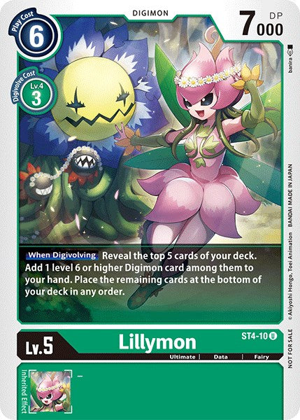Lillymon [ST4-10] (Official Tournament Pack Vol.3) [Starter Deck: Giga Green Promos] | Card Merchant Takapuna