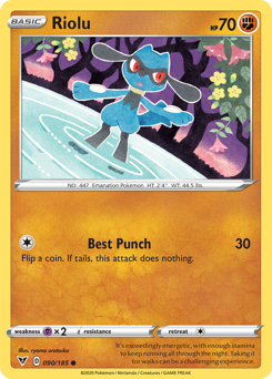 Riolu (090/185) [Sword & Shield: Vivid Voltage] | Card Merchant Takapuna
