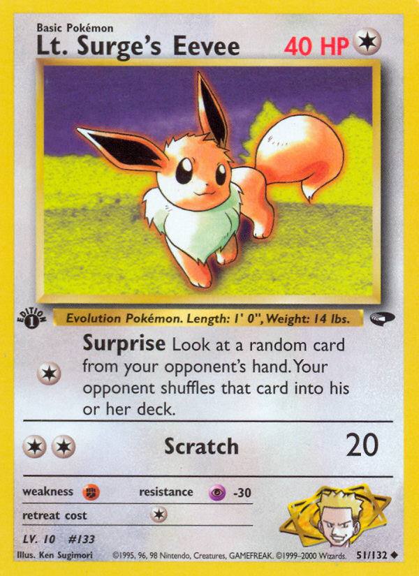 Lt. Surge's Eevee (51/132) [Gym Challenge 1st Edition] | Card Merchant Takapuna