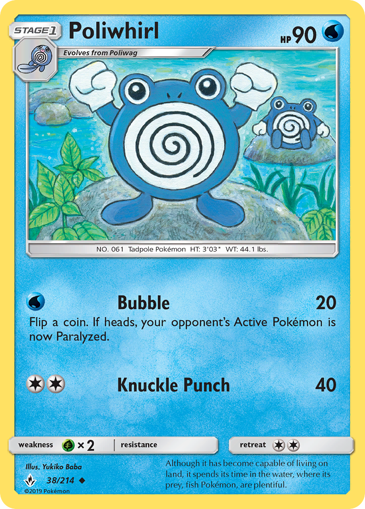 Poliwhirl (38/214) [Sun & Moon: Unbroken Bonds] | Card Merchant Takapuna