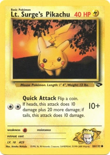 Lt. Surge's Pikachu (84/132) [Gym Challenge Unlimited] | Card Merchant Takapuna