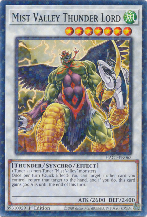 Mist Valley Thunder Lord (Duel Terminal) [HAC1-EN063] Common | Card Merchant Takapuna