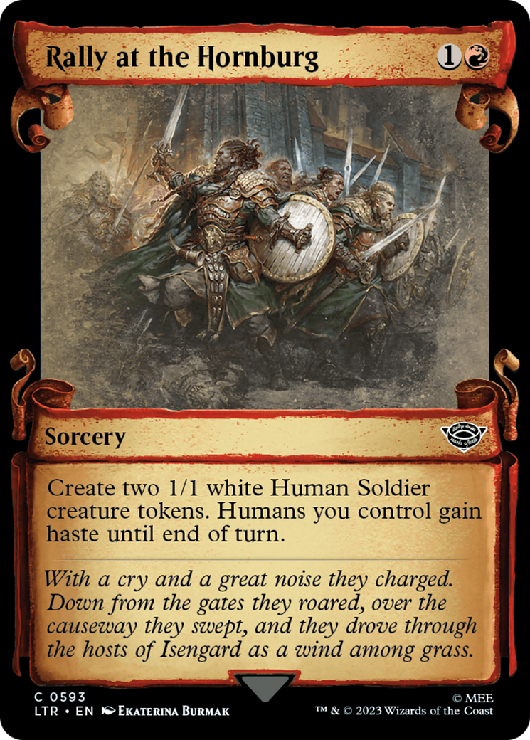 Rally at the Hornburg [The Lord of the Rings: Tales of Middle-Earth Showcase Scrolls] | Card Merchant Takapuna