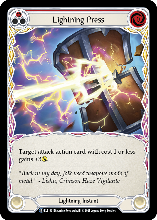 Lightning Press (Red) [U-ELE183] (Tales of Aria Unlimited)  Unlimited Normal | Card Merchant Takapuna