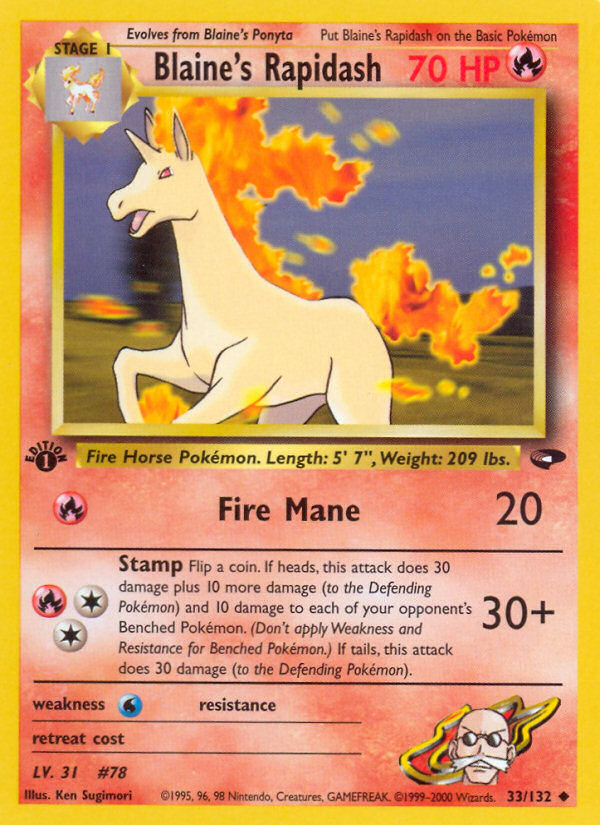 Blaine's Rapidash (33/132) [Gym Challenge 1st Edition] | Card Merchant Takapuna