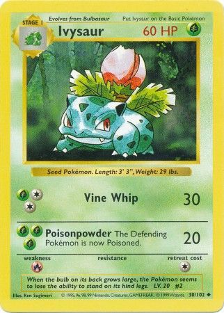 Ivysaur (30/102) [Base Set Shadowless Unlimited] | Card Merchant Takapuna