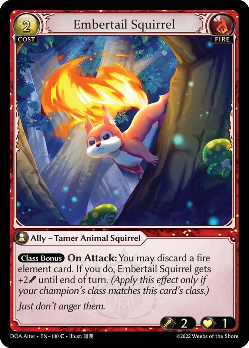 Embertail Squirrel (130) [Dawn of Ashes: Alter Edition] | Card Merchant Takapuna
