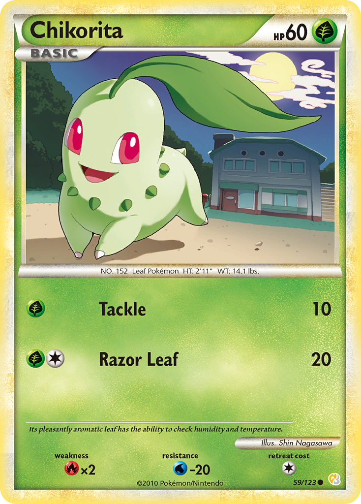 Chikorita (59/123) [HeartGold & SoulSilver: Base Set] | Card Merchant Takapuna