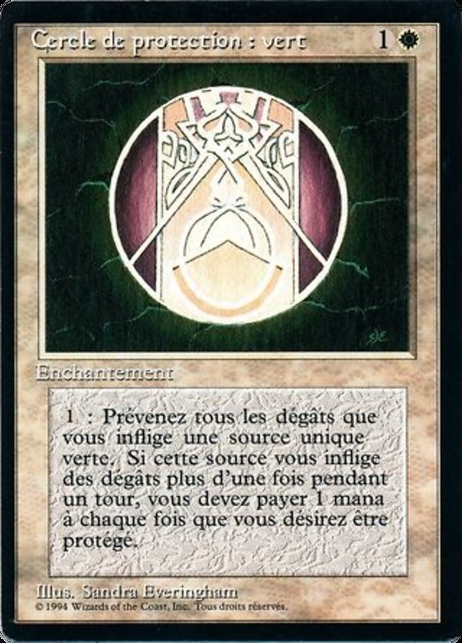 Circle of Protection: Green [Foreign Black Border] | Card Merchant Takapuna
