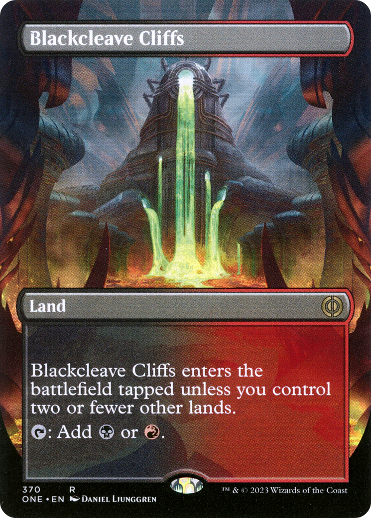 Blackcleave Cliffs (Borderless Alternate Art) [Phyrexia: All Will Be One] | Card Merchant Takapuna