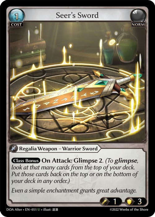 Seer's Sword (051) [Dawn of Ashes: Alter Edition] | Card Merchant Takapuna