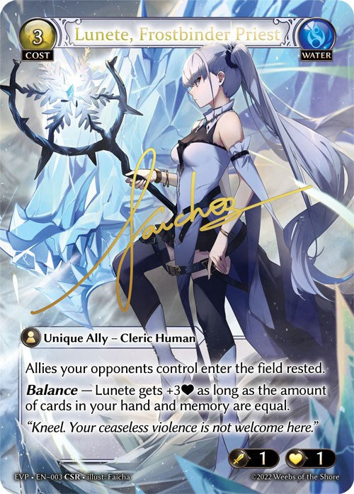Lunete, Frostbinder Priest (3) [Dawn of Ashes: Event Pack] | Card Merchant Takapuna