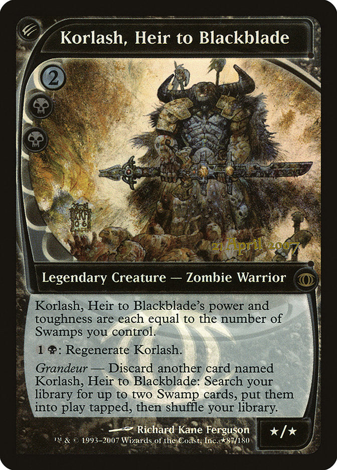 Korlash, Heir to Blackblade [Future Sight Promos] | Card Merchant Takapuna