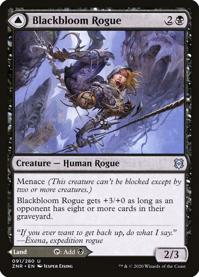 Blackbloom Rogue // Blackbloom Bog [Zendikar Rising] | Card Merchant Takapuna