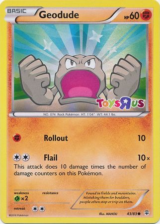 Geodude (43/83) (Toys R Us Promo) [XY: Generations] | Card Merchant Takapuna