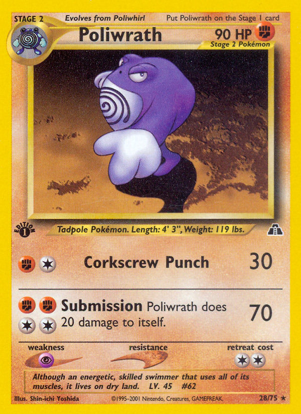 Poliwrath (28/75) [Neo Discovery 1st Edition] | Card Merchant Takapuna